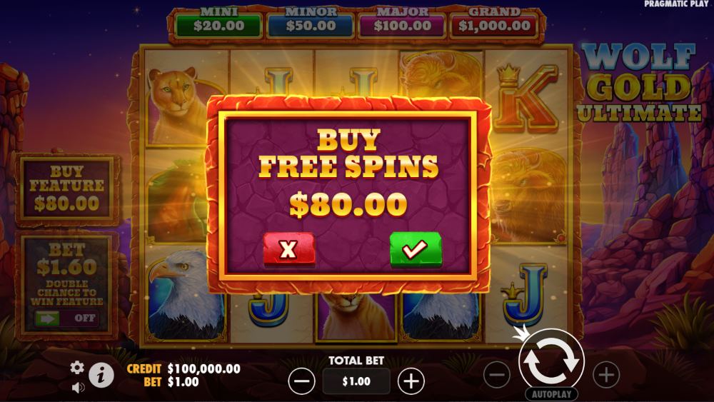 Pembelian bonus Wolf Gold Ultimate