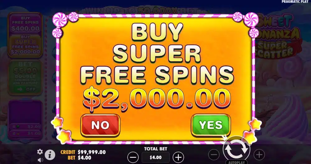Sweet Bonanza Super Scatter slot feature