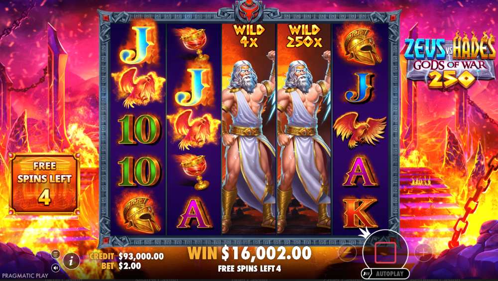Slot gratis Zeus vs Hades Gods of War 250